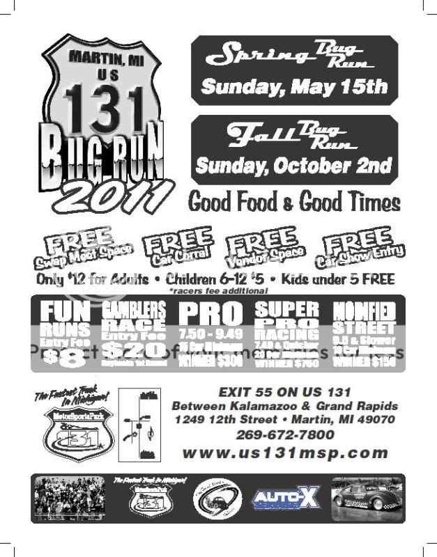 Re 2011 US131 Bug Runs Re 2011 US131 Bug Runs